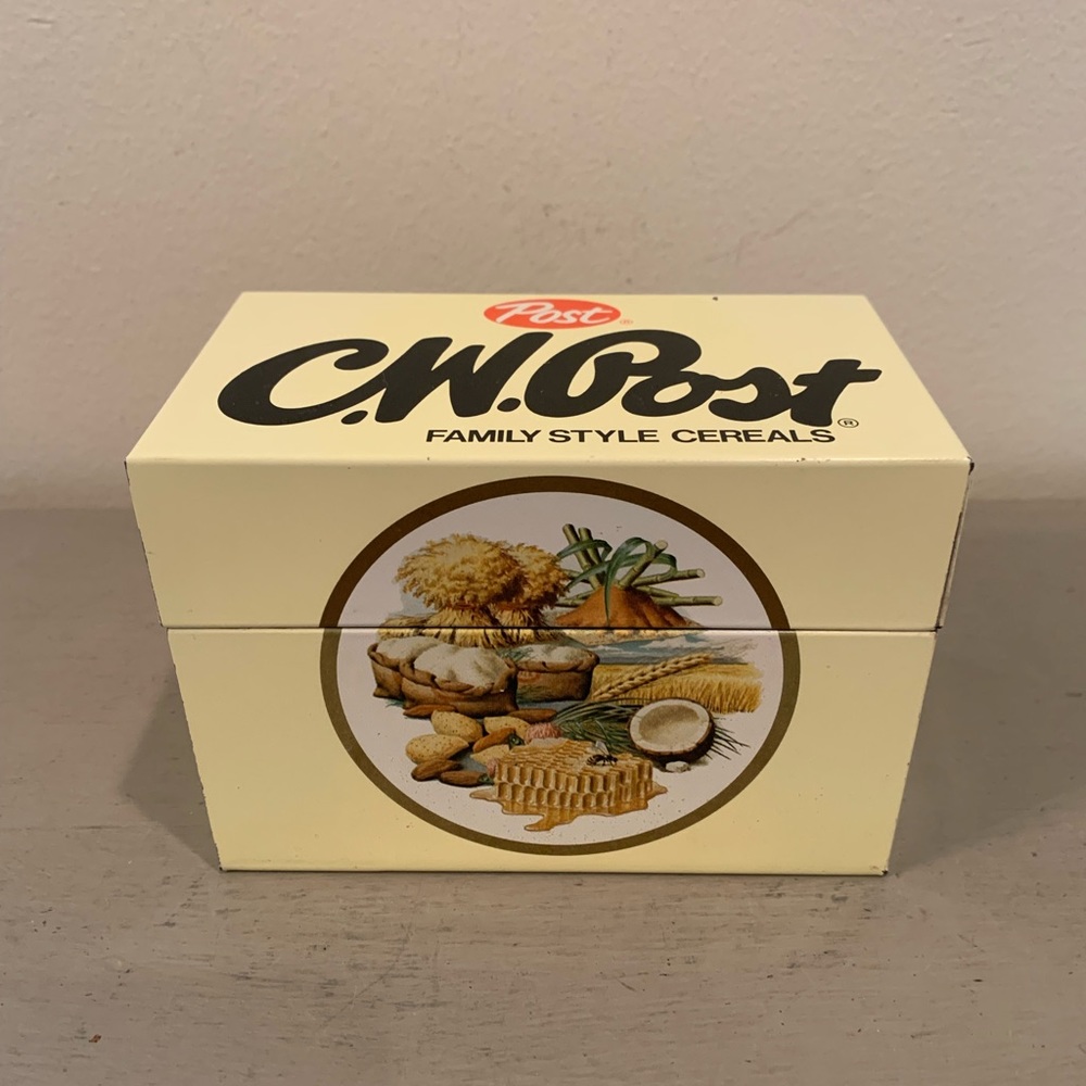 Vintage C.W. Post Recipe Box